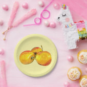 水彩画の黄色い梨の果物 ペーパープレート (パーティー)