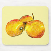 水彩画の黄色い梨の果物 マウスパッド (正面)