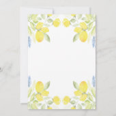水彩画の黄色のレモン 花の誕生日 招待状 (裏面)