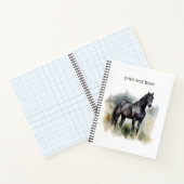水彩画の黒い牡馬、カスタマイズ可能 ノートブック (内部)