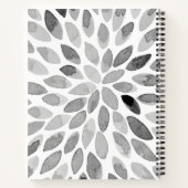 水彩画の黒と白のパーソナライズ可能 ノートブック (裏面)