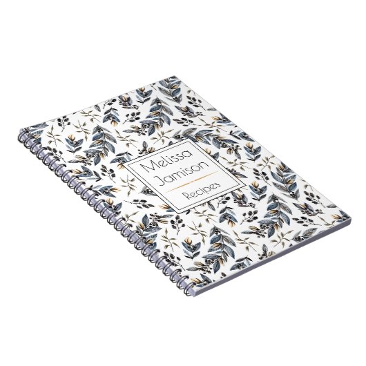 水彩画の黒は果実にモノグラムのレシピ|を残します ノートブック (右側)