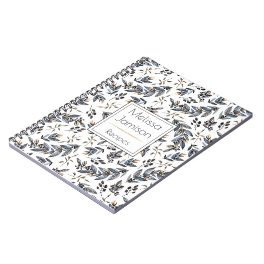 水彩画の黒は果実にモノグラムのレシピ|を残します ノートブック (左側)