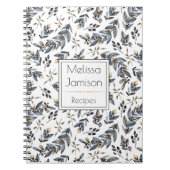 水彩画の黒は果実にモノグラムのレシピ|を残します ノートブック (正面)