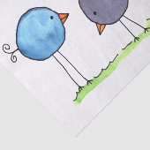 水彩画の３羽の鳥 薄葉紙 (詳細)