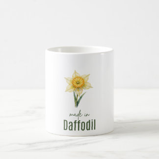 水彩画の3月水仙の誕生花コーヒーカップ コーヒーマグカップ