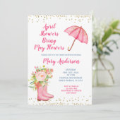 水彩画の4月のシャワーは5月の花をもたらす 招待状 (スタンド正面)