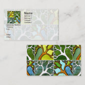 水彩画の4本の手によって切り分けられる木およびペン及びインク 名刺 (正面/裏面)
