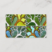 水彩画の4本の手によって切り分けられる木およびペン及びインク 名刺 (裏面)