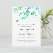 水彩画の(ばちゃばちゃ)跳ねるの結婚式招待状 招待状 (スタンド正面)