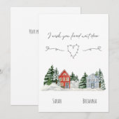 水彩画の「隣に住んでくれたらな」クリスマス記念品 シーズンカード (正面/裏面)