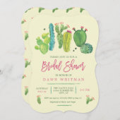 水彩画のBohoのサボテンのブライダルシャワーの招待状 招待状 (正面/裏面)