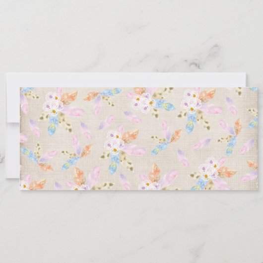 水彩画のBohoの種族の結婚式の素朴なテント小屋 招待状 (裏面)