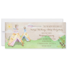 水彩画のBohoの種族の結婚式の素朴なテント小屋