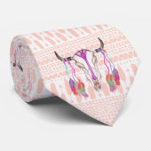 水彩画のBullのスカルの羽および矢のアズテック人 ネクタイ (ロール)