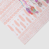 水彩画のBullのスカルの羽および矢のアズテック人 薄葉紙 (詳細)