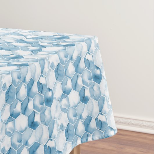 水彩画のCanotype柔らかく青いパターン テーブルクロス (インサイチュ)