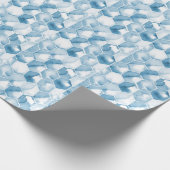水彩画のCanotype柔らかく青いパターン ラッピングペーパー (角)