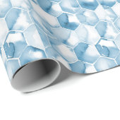 水彩画のCanotype柔らかく青いパターン ラッピングペーパー (ロールコーナー)