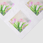 水彩画のDecoupageのためのピンクのチューリップのタイル 薄葉紙 (詳細)