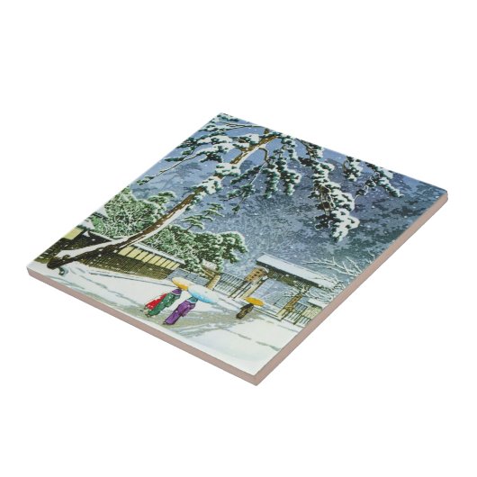 水彩画のHonmonjiのクールな東洋の日本の寺院 タイル (側面)