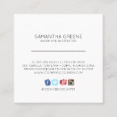 水彩画のMacaronのクッキーの名刺 スクエア名刺 (裏面)