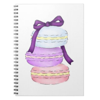 水彩画のMacaronの積み重ねのノート ノートブック