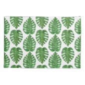 水彩画のMonsteraの葉 枕カバー (裏面)