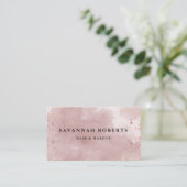 水彩画のrosegoldのグリッターの名刺 名刺 (スタンド正面)