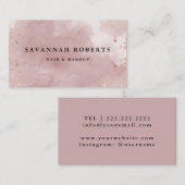 水彩画のrosegoldのグリッターの名刺 名刺 (正面/裏面)