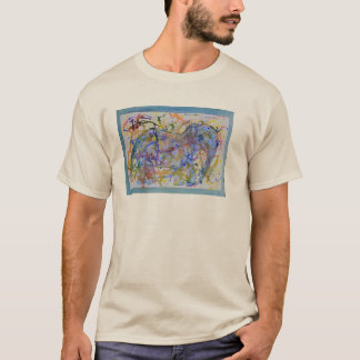 水彩画のSquiggle象カード Tシャツ