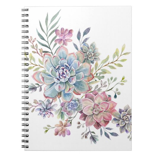 水彩画のsucculent ノートブック (正面)