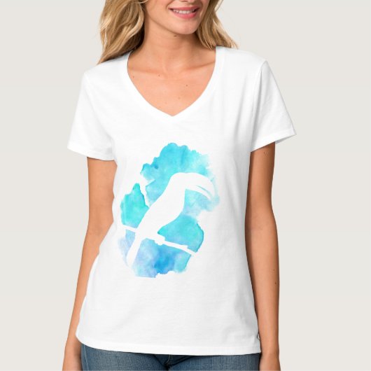 水彩画のToucanのしぶき Tシャツ (正面)