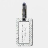 水彩画のWanderlustの矢パターン ラゲッジタグ (裏面縦)