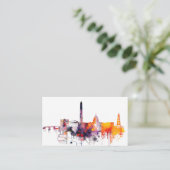 水彩画のWashington D.C.のスカイライン 名刺 (スタンド正面)