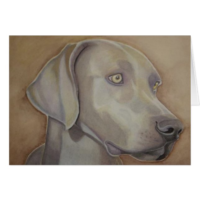 水彩画のWeimeraner (正面横)