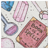 水彩画のWitchyパターン ファブリック (クローズアップ)