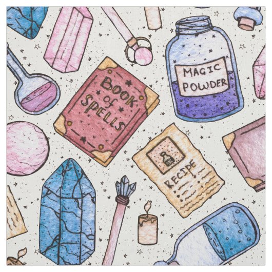 水彩画のWitchyパターン ファブリック (見本)