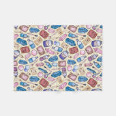 水彩画のWitchyパターン フリースブランケット (正面(横))