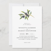 水彩画はオリーブ色果樹園|を結婚することを去ります 招待状 (正面)