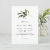 水彩画はオリーブ色果樹園|を結婚することを去ります 招待状 (スタンド正面)