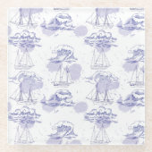 水彩画はパターンを振りましたり及び出荷します ガラスコースター (正面)