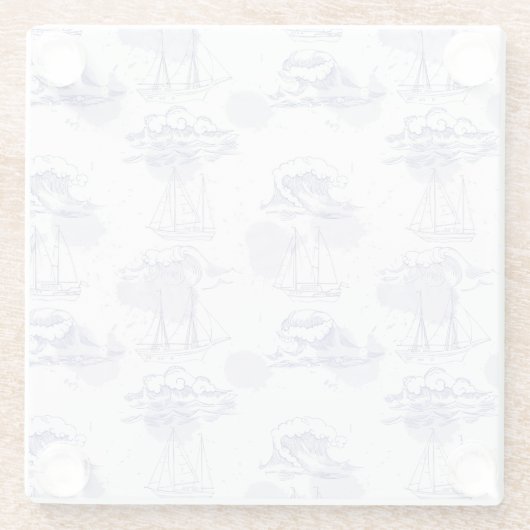 水彩画はパターンを振りましたり及び出荷します ガラスコースター (裏面)