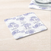 水彩画はパターンを振りましたり及び出荷します スクエアペーパーコースター (アングル)