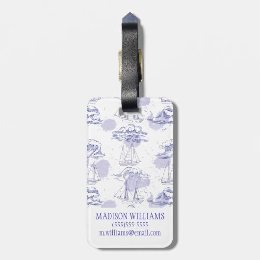 水彩画はパターンを振りましたり及び出荷します ラゲッジタグ (裏面縦)