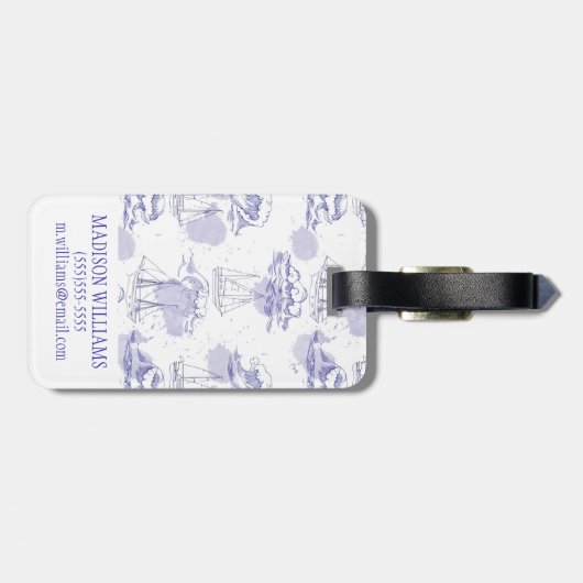水彩画はパターンを振りましたり及び出荷します ラゲッジタグ (裏面横)