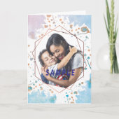 水彩画は六角形フレームの母の日をはね飛ばします カード (正面)