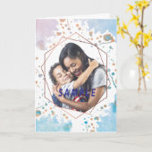 水彩画は六角形フレームの母の日をはね飛ばします カード (黄色い花)