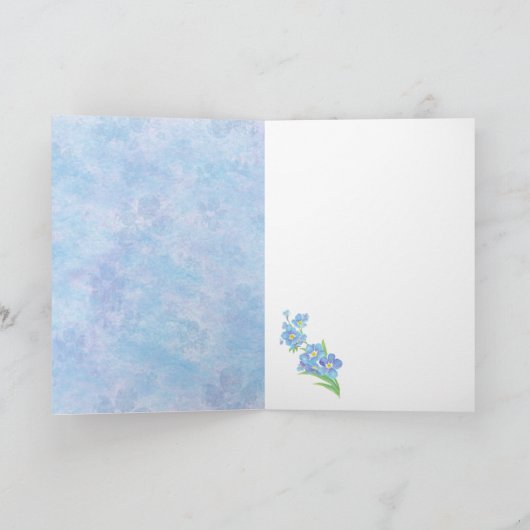 水彩画は忘れ私ない花感謝していしています サンキューカード (内部)