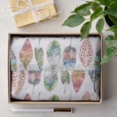 水彩画は白い藤色の青いピンクの緑に羽をつけます 薄葉紙 (ギフト)